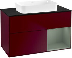 V&B Waschtischunterschrank Finion Wandbeleuchtung in Matt mit Regalelement, Breite: 100 cm, Tiefe: 60,3 cm - Bild 1
