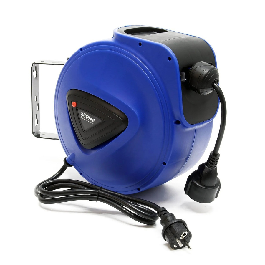 Xpotool Automatik Kabeltrommel mit 15m Kabel, 180 Grad drehbar und Wandmontage, Blau/Lila, B/T/H: 39,0 x 28,0 x 16,3 cm - Bild 2