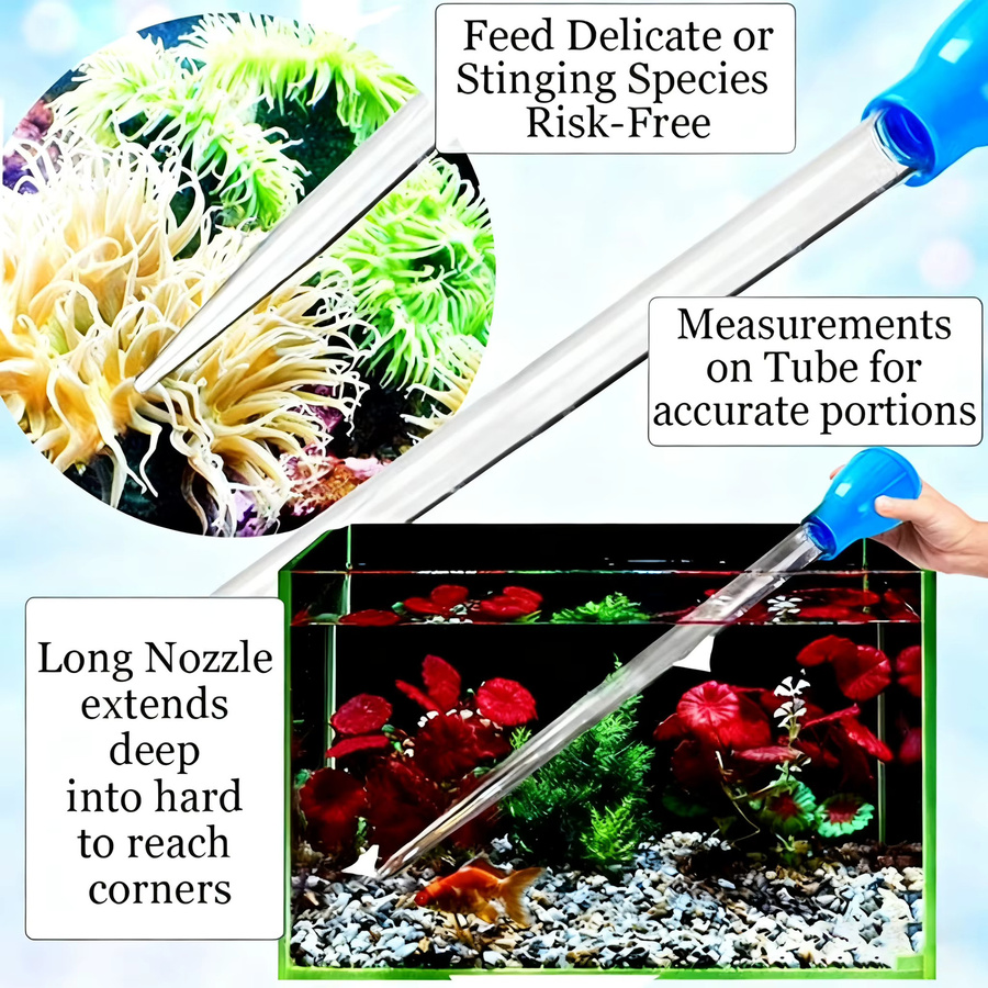Aquarium-Wasserwechsler und Siphon zur Aquarienpflege in Blau, Länge: 29 cm - Bild 3