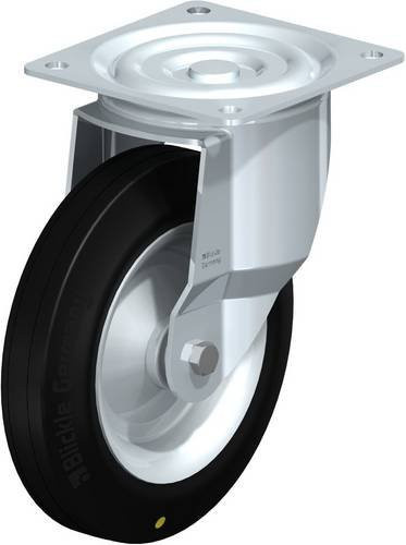 Blickle Lenkrolle 91264 L-V 252R-EL in Schwarz und Silber mit 250 mm Rad-Durchmesser und einer Tragfähigkeit von max. 295 kg - Bild 1