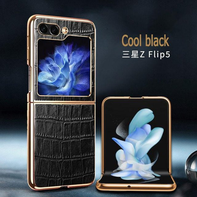 Ultradünne Klappschutzhülle aus Krokodilleder für Samsung Galaxy Z Flip 5 5G, stoßfeste Luxus-Telefonhülle - Bild 1