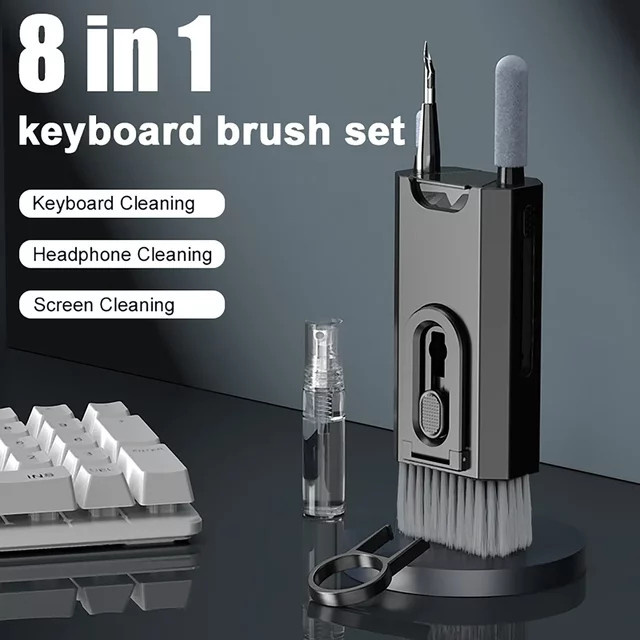 YYLMONE 8-in-1 Elektronik-Reinigungsset in Weiß für Bildschirm, Tastatur, Kopfhörer und Smartphone - Bild 1