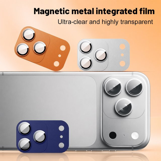 Magnetischer Metall-Kameralinsenschutz für Apple iPhone 17 Pro und iPhone 17 Pro Max in Silber - Bild 1
