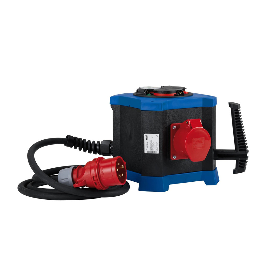 HEDI Steckdosenverteiler IP44 mit 3x Schuko und 2x CEE 5x16A in Schwarz-Blau - Bild 2