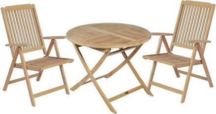 GARDEN PLEASURE Tischgruppe SOLO aus Teakholz, 3-teilig, Braun, B/T/H: 190 x 90 x 75 cm - Bild 1
