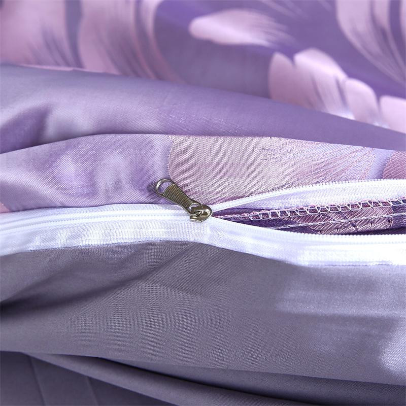 WASART Bettwäsche Set 4-teilig aus Satin Viskose mit Jacquard-Blumenmuster, King Size 220 x 240 cm - Bild 2