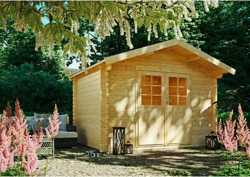 Gartenhaus KIEHN-HOLZ aus unbehandelter Fichte in Beige, B/T/H: 300 x 230 x 238 cm - Bild 1
