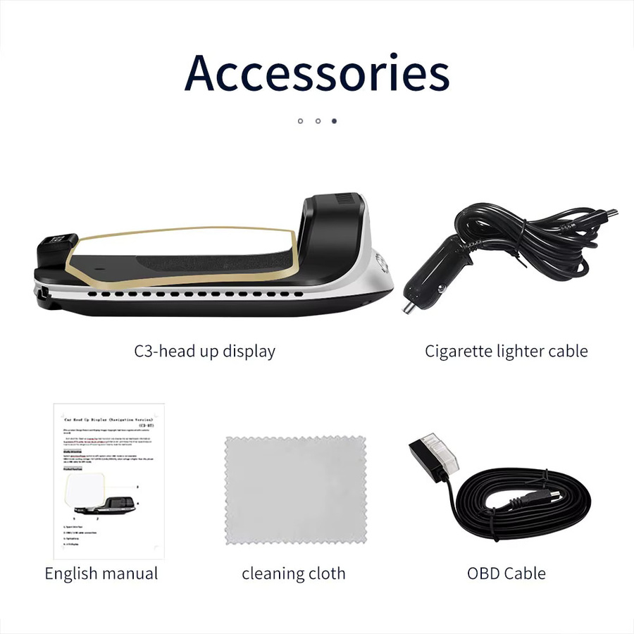RYSJM HD C3 Plus Auto HUD OBD2 Head Up Display mit GPS Navigation und digitalem Tachometer als On-Board Computer Zubehör - Bild 3