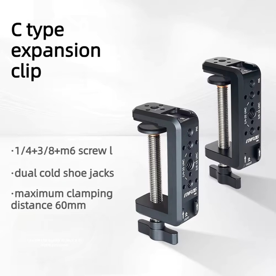 ideaway C-Klemme Tischkamerahalterung aus Aluminium mit 1/4" und 3/8" Gewinde in Schwarz für DSLR-Kameras und Lichtstative - Bild 5