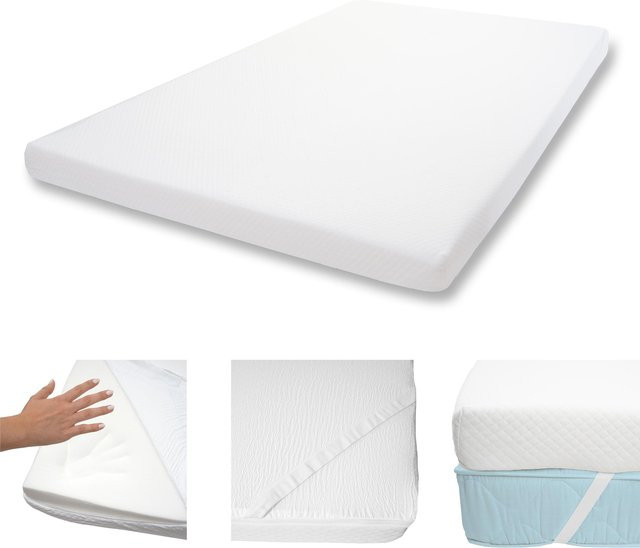 MCW Memoryfoam-Matratzentopper MCW-E63 aus Viscoschaum in Weiß, B/T/H: 140 x 200 x 10 cm - Bild 1