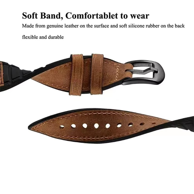 JBAILI Uhrenarmband Silikon+Leder, Unisex - Bild 1
