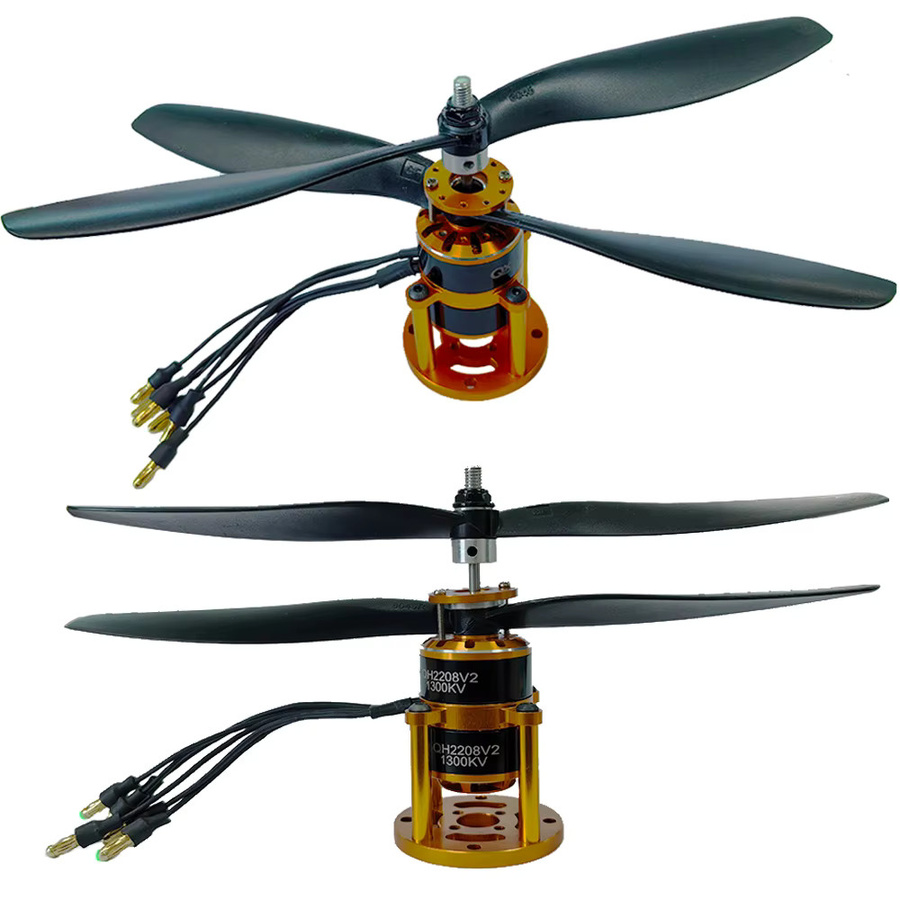 QX-MFLU Bürstenloser Motor, koaxialer, umwandelrotierender Doppelpropeller 9047, für einachsige Modellflugzeuge mit mehreren Rotoren - Bild 2