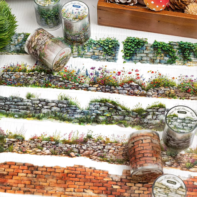 Mr. Paper Washi Tape Greenfield Flower Wall Series, dekorative PET-Klebeband Aufkleber in Multicolour - Bild 3