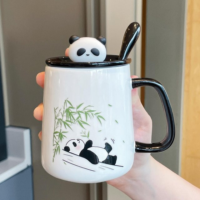 Kreative Panda Keramiktasse in Weiß, Volumen: 400 ml - Bild 1