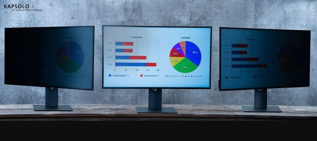 KAPSOLO 2-Wege Blickschutzfilter für 27 Zoll (68,58 cm) Wide 16:9 Monitore, abnehmbare Privatsphäre-Folie, transparent - Bild 1