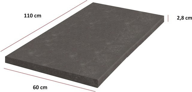 Küchenarbeitsplatte Bianca Grey Rose Metallic Brown aus Laminat, Breite: 110 cm, Tiefe: 60 cm, Höhe: 2,8 cm - Bild 1