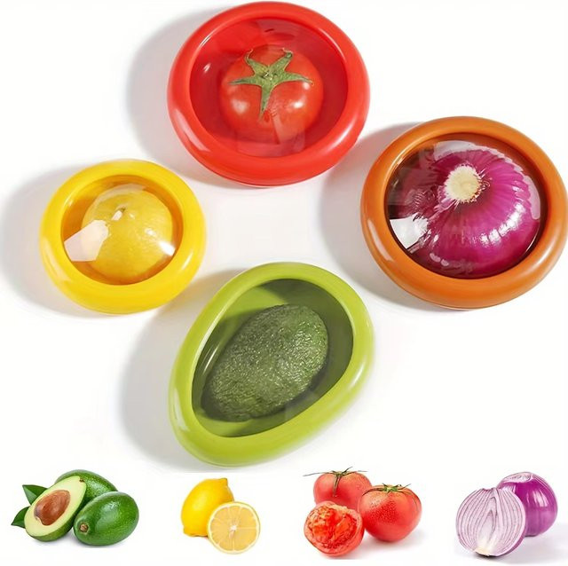 YOCITY Silikon Lebensmittelboxen Set zur Aufbewahrung von Obst und Gemüse in Gelb - Bild 1