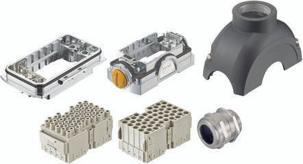 HARTING Steckverbinder-Set 10226000004 Grau mit 48 Polen - Bild 1