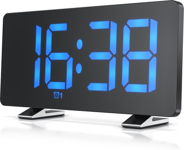 BEARWARE Digitaler Radiowecker mit Autodimmer, Snooze und 15 FM Radiospeichern, Schwarz - Bild 1