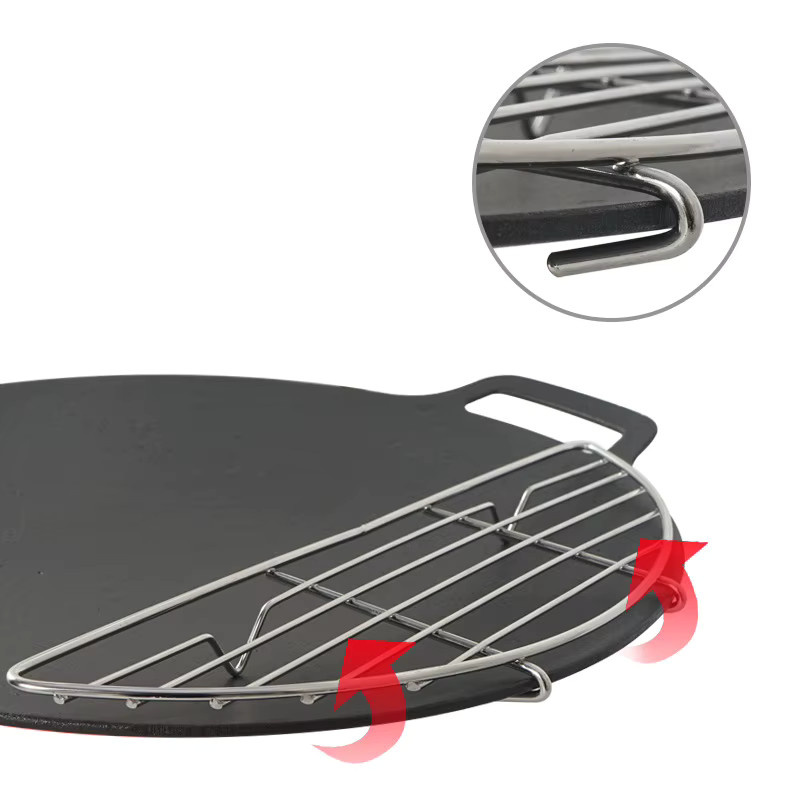 Antihaftbeschichtete Backbratpfanne mit Grillgitter und Netzpolster für Outdoor-Camping und Wandern, Durchmesser: 26,0 cm - Bild 2