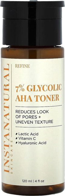 InstaNatural AHA-Toner, 120 ml, mit Vitamin C und Hyaluronsäure - Bild 1