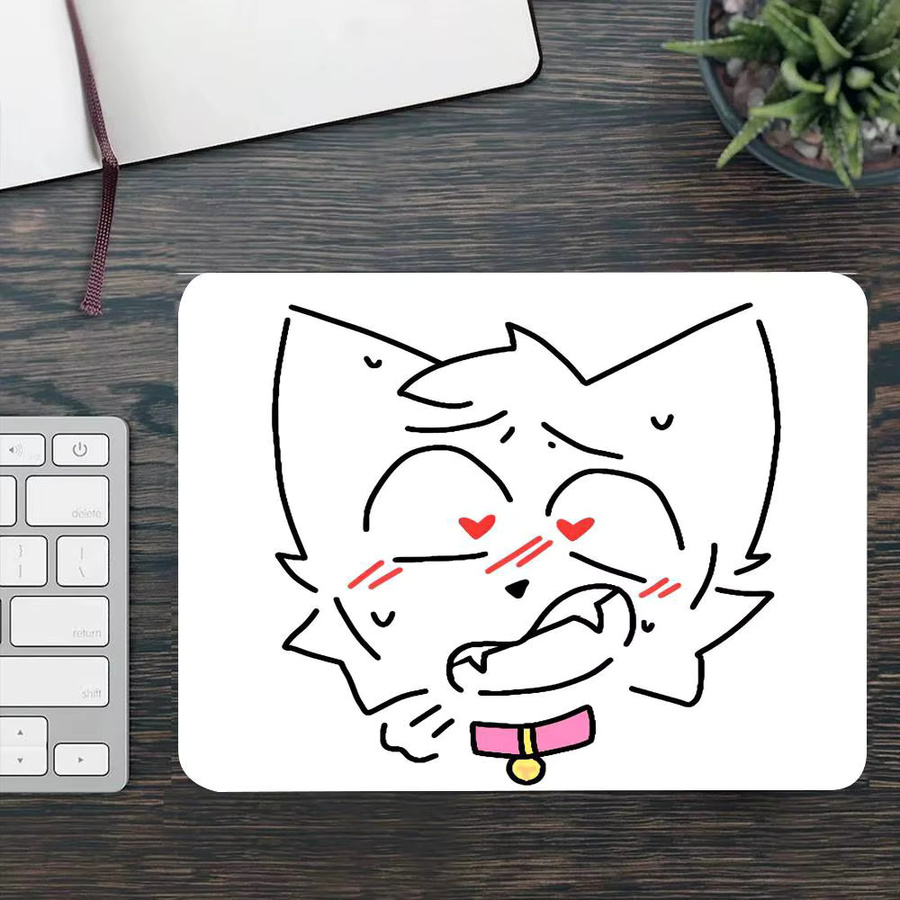Boykisser Silly Cat Car Lustiges Mauspad für Gamer, rechteckige Computer-Schreibtischunterlage aus rutschfestem Gummi, Farbe: Weiß - Bild 4