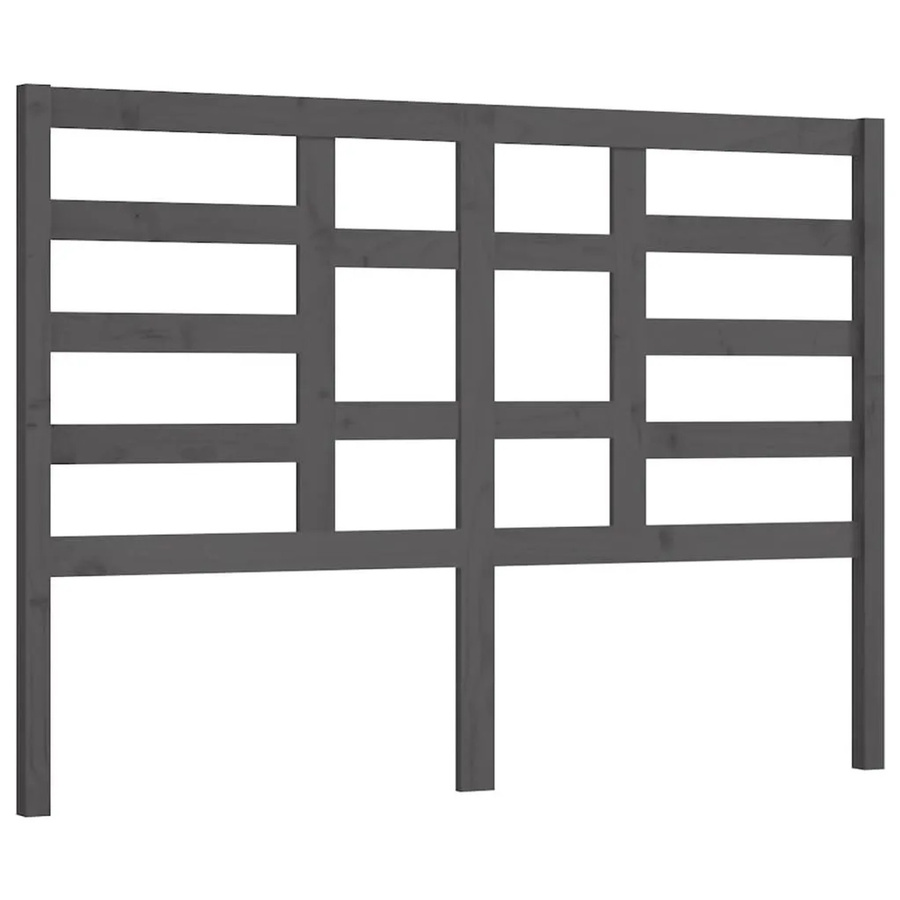 vidaXL Bett-Kopfteil aus Kiefer-Massivholz in Grau, rustikales Design, B: 166 cm, T: 4 cm, H: 104 cm - Bild 2