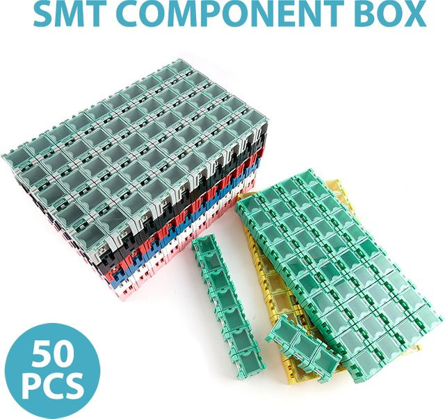 50 Stück SMD SMT Elektronische Komponentenbehälter Mini-Aufbewahrungsboxen aus Kunststoff - Bild 1