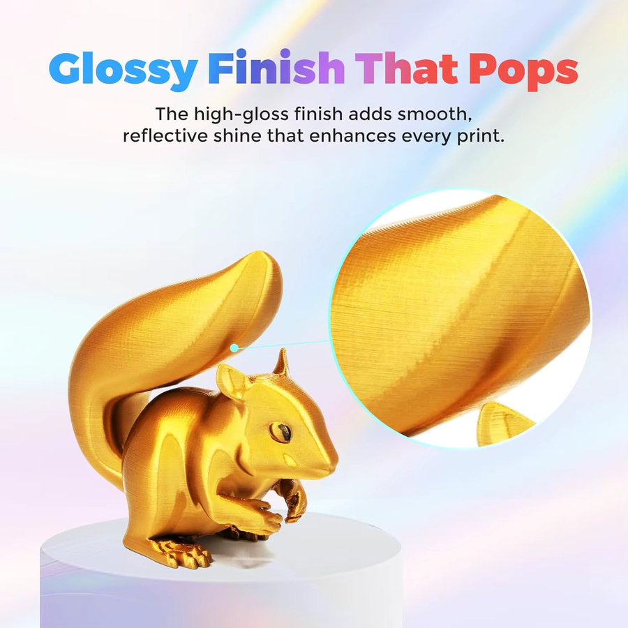 Filajoy3D PLA Filament 1,75 mm Glänzend Seidig Schimmernd Gold und Weiß für FDM 3D-Druck 250g Spule - Bild 2