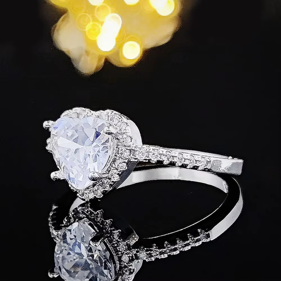 moonso Ring, Herz Form, Rosa, Silber, Damen - Bild 3
