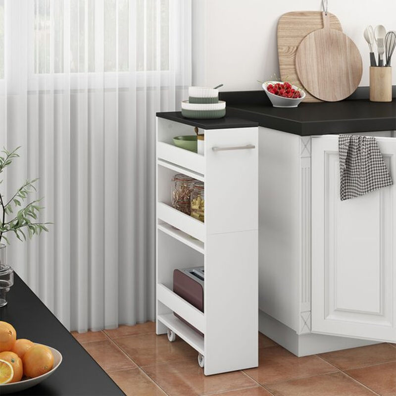 Vicco Rollregal Rivo Küchenregal Weiß Anthrazit B: 20 cm, H: 84,4 cm - Bild 2