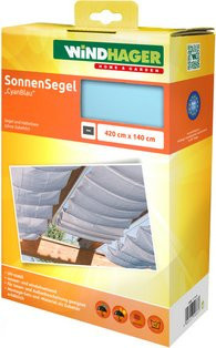 WINDHAGER Sonnensegel aus Polyester, Farbe: Cyanblau, B: 420 cm, T: 140 cm - Bild 1