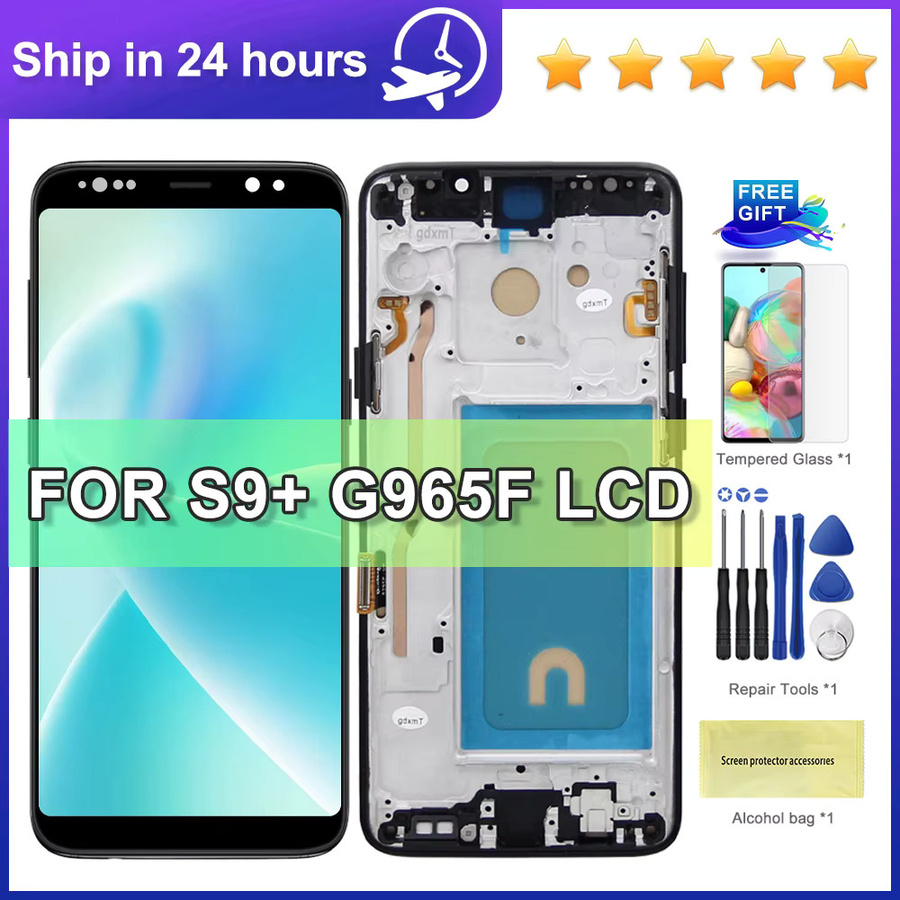 Samsung S9 Plus Ersatz TFT-LCD-Display mit Rahmen in Schwarz oder Violett für G965 und G965F - Bild 2