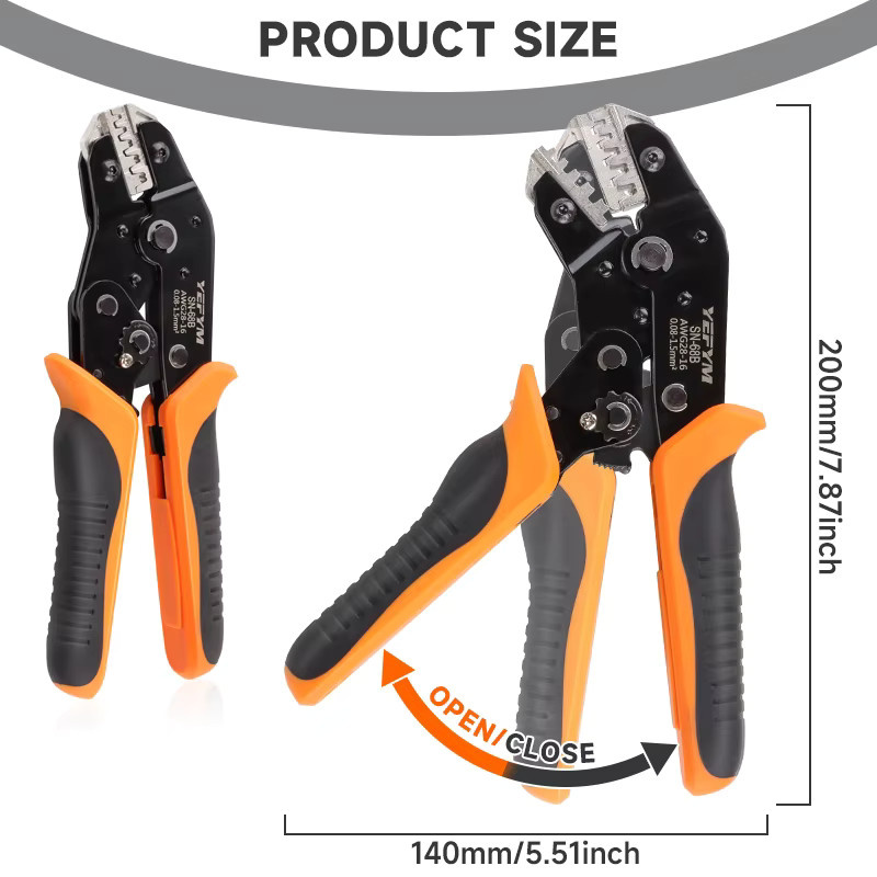 YEFYM Crimpwerkzeug-Set SN-68B mit 5 Backen für Dupont JST MOLEX Klemmen und Solar-Koax-Steckverbinder - Bild 4