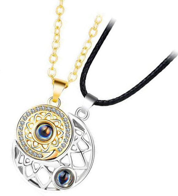 Partnerkette Mond Sonne, beige, Unisex - Bild 1