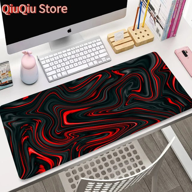 Potdemiel XXL-Mauspad Sakura Design in Rot mit rutschfester Gummibasis für Gaming und Tastaturen - Bild 1