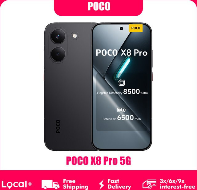 Xiaomi POCO X8 Pro 5G Smartphone mit Dimensity 8500-Ultra, NFC, 256 GB oder 512 GB Speicher und 6500 mAh Akku in Schwarz oder Weiß - Bild 1