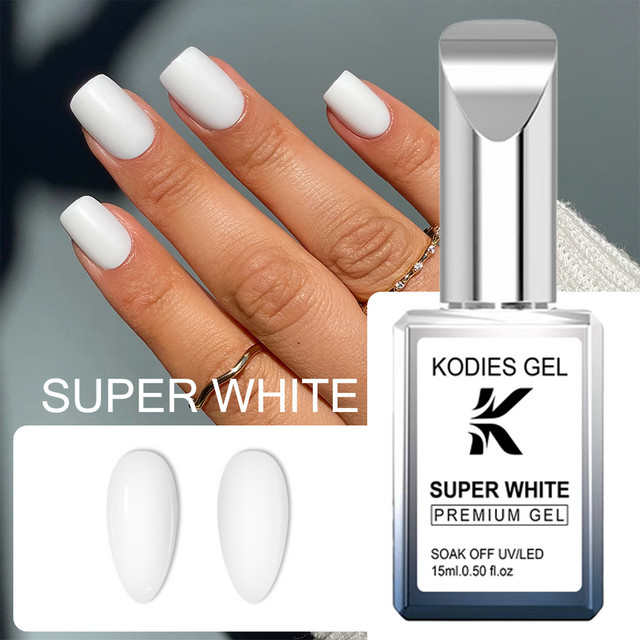 KODIES Gel Nagellack Super White, Glänzend - Bild 1