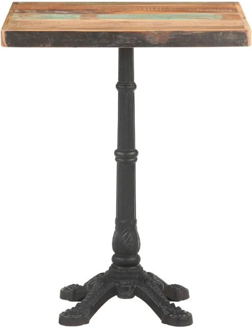 vidaXL Bistrotisch aus Altholz und Gusseisen in Braun, B/T/H: 60 x 60 x 76 cm - Bild 1