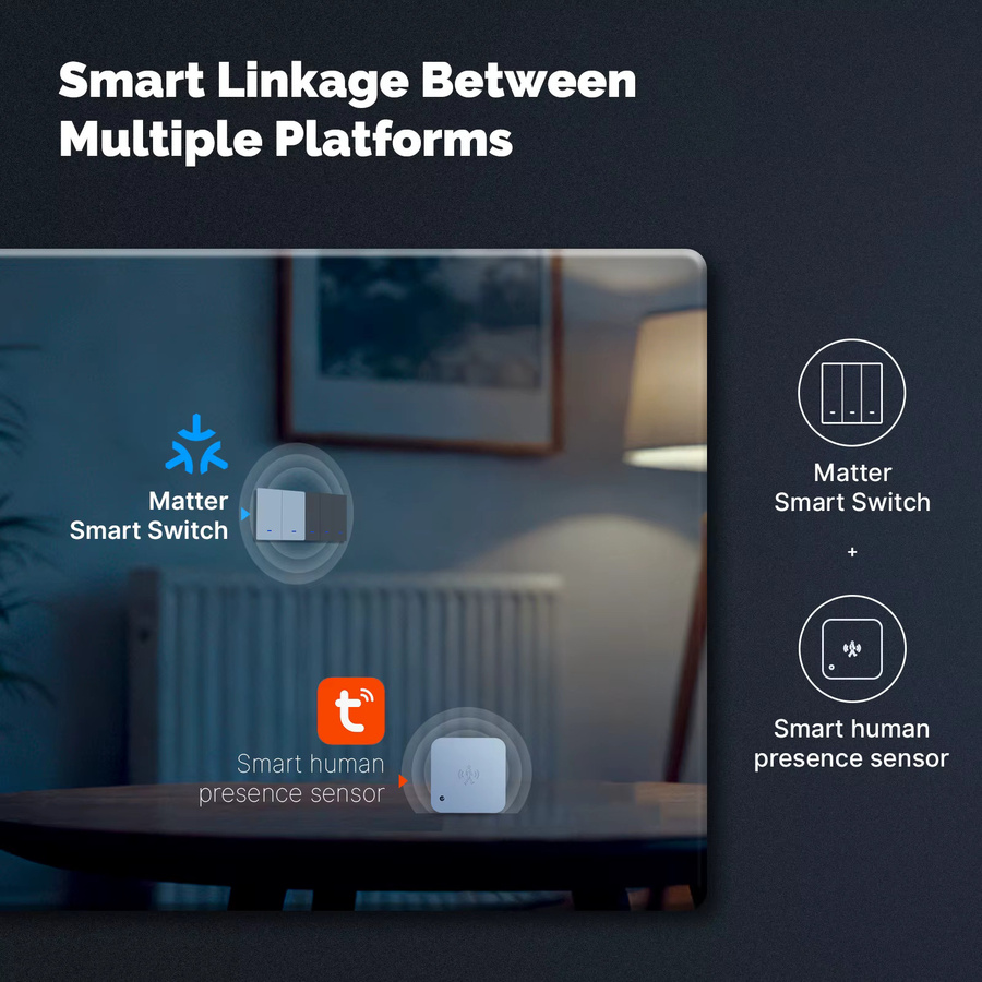MOES Smart Light Switch EU WiFi Tuya Matter mit App- und Sprachsteuerung für Alexa, Google Assistant und Apple HomeKit - Bild 2