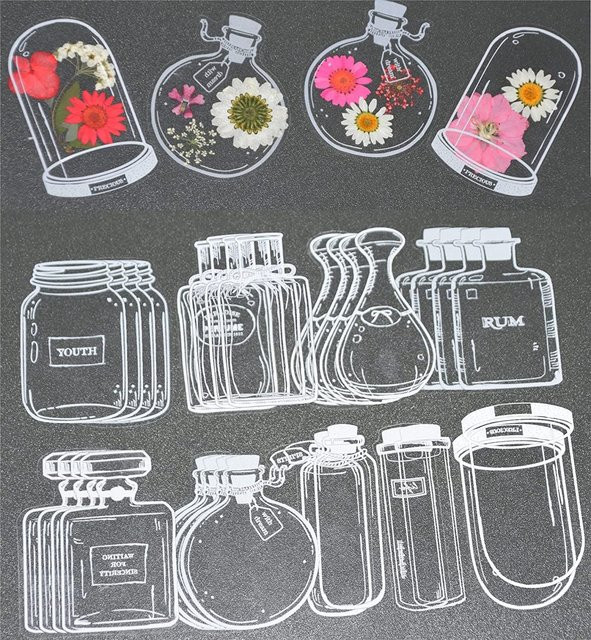 30 Stück transparente DIY Lesezeichen mit getrockneten Blumen in Multicolour aus Kunststoff - Bild 1