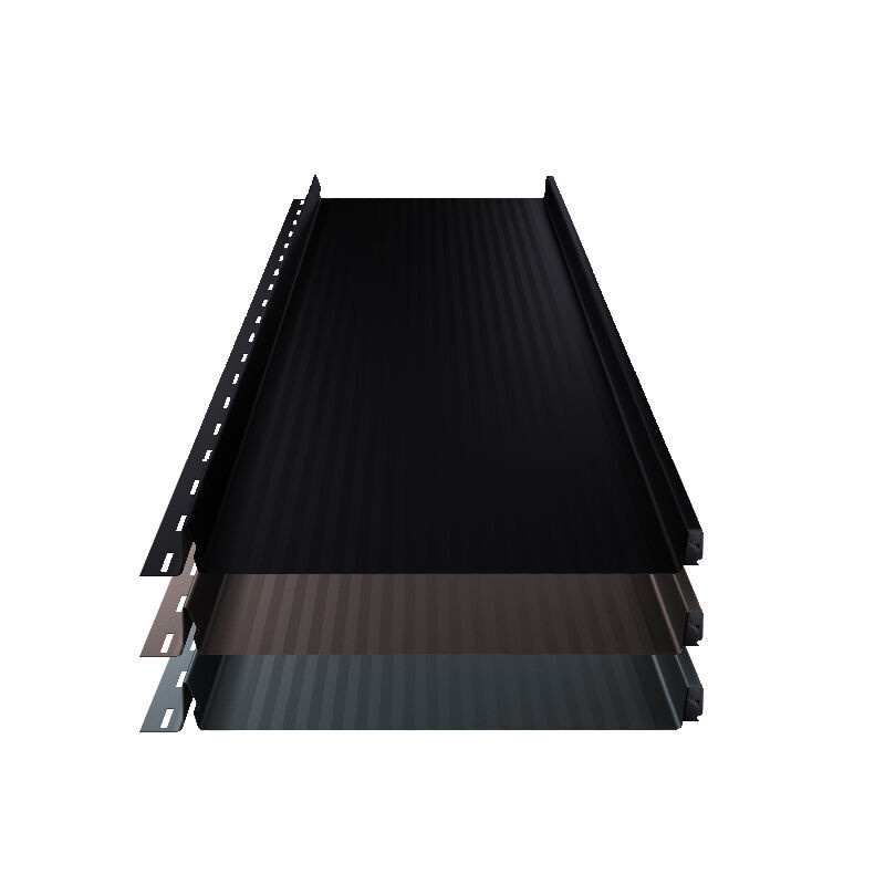 ThyssenKrupp Stehfalz Terrano Dach- und Wandpaneele aus Stahl in Schwarz, Miniwelle, Breite: 31,6 cm, Materialstärke: 0,50 mm - Bild 1