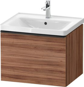 Duravit Waschtischunterschrank D-Neo Wandmontage in Schwarz und Nuss Natur, B/T/H: 58,4 x 45,2 x 44 cm - Bild 1