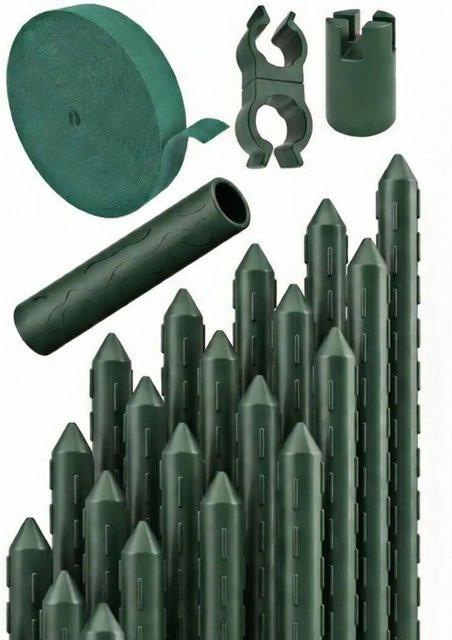 TTL GARDEN Rankstäbe 20er Set Grün, Kunststoffbeschichtet mit Stahlkern, Höhe: 180 cm - Bild 1