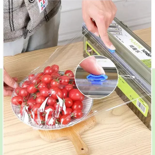 Transparenter Folienhalter aus Kunststoff für Frischhaltefolie und Aluminiumfolie, freistehendes Küchenzubehör - Bild 1