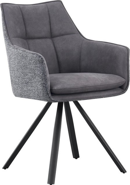 Mömax Armlehnstuhl Marian in Grau mit Stoffbezug, B/T/H: 56 x 61 x 89 cm - Bild 1