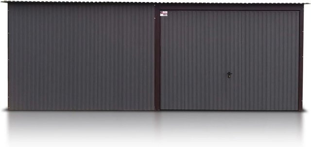 Liderstal Gerätehaus Premium Metallgarage aus Blech mit Pultdach in Graphit, Breite: 600 cm, Tiefe: 500 cm, Höhe: 213 cm - Bild 1
