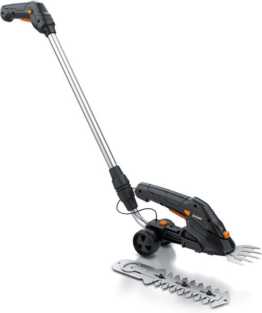 Brandson Elektrische Garten-Strauchschere mit Akku und Teleskopstange 90-130 cm inklusive Rädern und Ladegerät - Bild 1