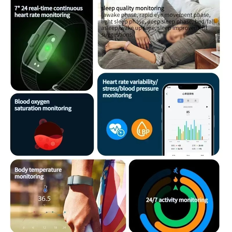 Luxuglow 2208A Smart Armband Fitness Tracker mit Herzfrequenz- und Blutdruckmonitor sowie Schrittzähler in Gold - Bild 3