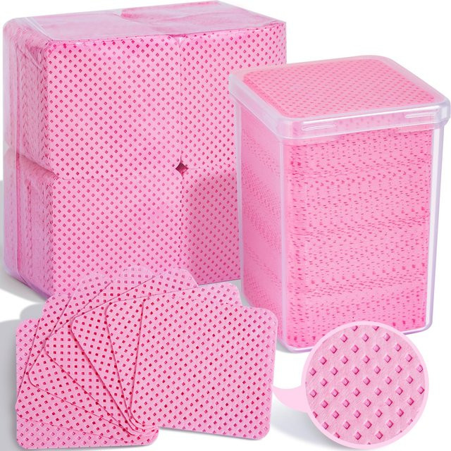 YIKOOLIN Nageltücher, 200 Stück, Rosa, Unisex - Bild 1